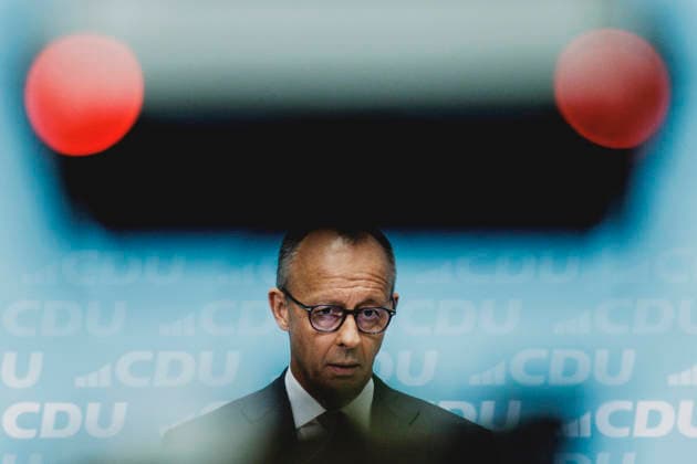 Friedrich Merz, CDU, Federal Chancellor, photographed during a press conference in response to the state election in Mecklenburg-Western Pomerania and the Berlin House of Representatives election, September 21, 2026. While Die Linke won the election in Berlin with 25.7 percent, ahead of the CDU, Copyright: xFlorianxGaertnerx