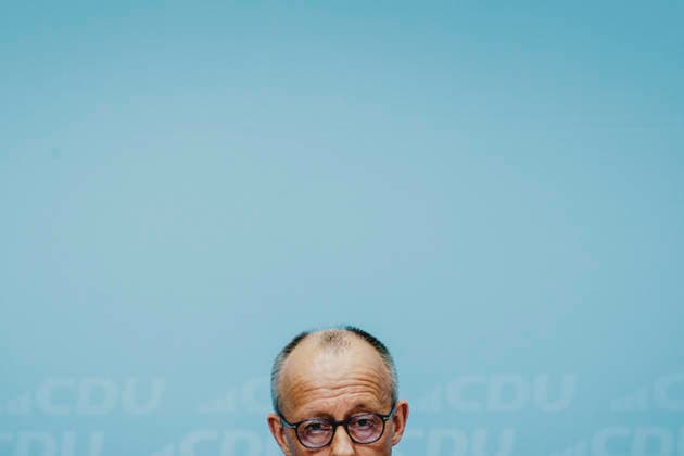 Friedrich Merz, CDU, Federal Chancellor, photographed during a press conference in response to the state election in Mecklenburg-Western Pomerania and the Berlin House of Representatives election, September 21, 2026. While Die Linke won the election in Berlin with 25.7 percent, ahead of the CDU, Copyright: xFlorianxGaertnerx