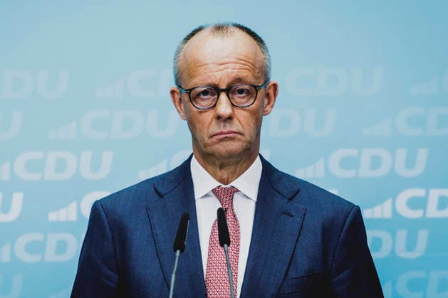 Friedrich Merz, CDU, Federal Chancellor, photographed during a press conference in response to the state election in Mecklenburg-Western Pomerania and the Berlin House of Representatives election, September 21, 2026. While Die Linke won the election in Berlin with 25.7 percent, ahead of the CDU, Copyright: xFlorianxGaertnerx
