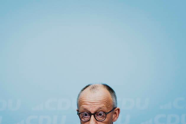 Friedrich Merz, CDU, Federal Chancellor, photographed during a press conference in response to the state election in Mecklenburg-Western Pomerania and the Berlin House of Representatives election, September 21, 2026. While Die Linke won the election in Berlin with 25.7 percent, ahead of the CDU, Copyright: xFlorianxGaertnerx