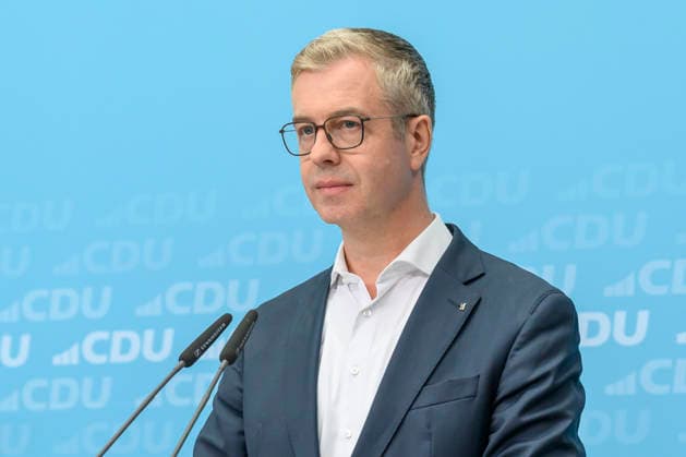 Pictured from left: CDU’s top candidate for Berlin, Stefan Evers, GER, Berlin, press conference with the chairman of the CDU of Germany and Federal Chancellor Friedrich Merz, Member of the Bundestag, press conference following the elections in Berlin and Mecklenburg-Western Pomerania (MV), September 21, 2026, Copyright: HMBxMedia UwexKoch