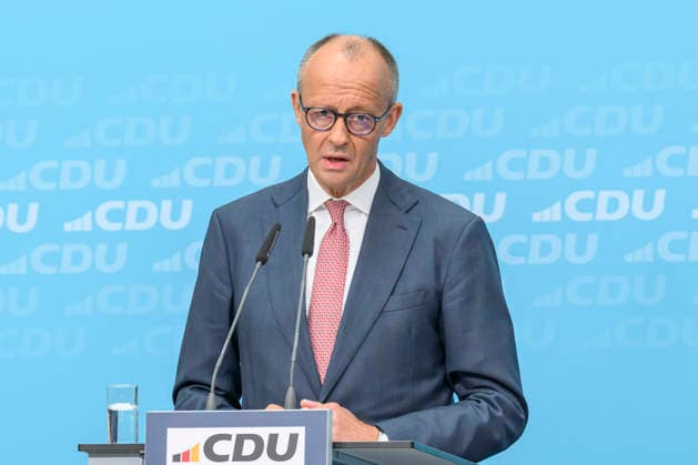 Pictured, from left: Federal Chancellor Friedrich Merz, Member of the Bundestag (GER), Berlin; press conference with the chairman of Germany’s CDU and Federal Chancellor Friedrich Merz, Member of the Bundestag; press conference following the elections in Berlin and Mecklenburg-Western Pomerania (MV), September 21, 2026, Copyright: HMBxMedia UwexKoch