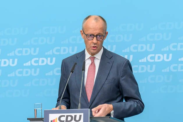 Pictured, from left: Federal Chancellor Friedrich Merz, Member of the Bundestag (GER), Berlin; press conference with the chairman of Germany’s CDU and Federal Chancellor Friedrich Merz, Member of the Bundestag; press conference following the elections in Berlin and Mecklenburg-Western Pomerania (MV), September 21, 2026, Copyright: HMBxMedia UwexKoch