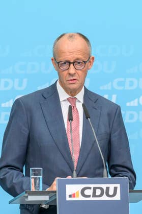 Pictured, from left: Federal Chancellor Friedrich Merz, Member of the Bundestag (GER), Berlin; press conference with the chairman of Germany’s CDU and Federal Chancellor Friedrich Merz, Member of the Bundestag; press conference following the elections in Berlin and Mecklenburg-Western Pomerania (MV), September 21, 2026, Copyright: HMBxMedia UwexKoch