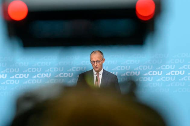 Pictured, from left: Federal Chancellor Friedrich Merz, Member of the Bundestag (GER), Berlin; press conference with the chairman of Germany’s CDU and Federal Chancellor Friedrich Merz, Member of the Bundestag; press conference following the elections in Berlin and Mecklenburg-Western Pomerania (MV), September 21, 2026, Copyright: HMBxMedia UwexKoch