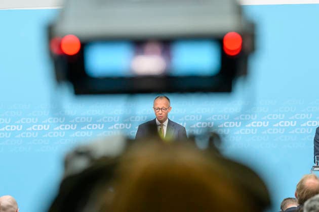 Pictured, from left: Federal Chancellor Friedrich Merz, Member of the Bundestag (GER), Berlin; press conference with the chairman of Germany’s CDU and Federal Chancellor Friedrich Merz, Member of the Bundestag; press conference following the elections in Berlin and Mecklenburg-Western Pomerania (MV), September 21, 2026, Copyright: HMBxMedia UwexKoch