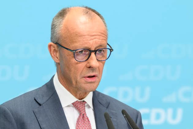 Pictured, from left: Federal Chancellor Friedrich Merz, Member of the Bundestag (MdB), GER, Berlin; press conference with the party chairman of the CDU of Germany and Federal Chancellor Friedrich Merz, Member of the Bundestag (MdB); press conference following the elections in Berlin and Mecklenburg-Western Pomerania (MV), September 21, 2026, Copyright: HMBxMedia UwexKoch