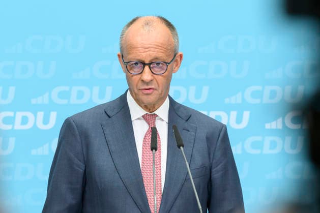 Pictured, from left: Federal Chancellor Friedrich Merz, Member of the Bundestag (GER), Berlin; press conference with the chairman of the CDU of Germany and Federal Chancellor Friedrich Merz, Member of the Bundestag; press conference following the elections in Berlin and Mecklenburg-Western Pomerania (MV), September 21, 2026, Copyright: HMBxMedia UwexKoch