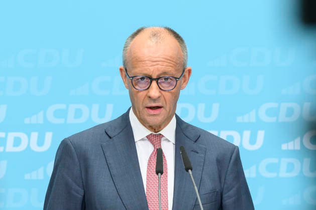 Pictured, from left: Federal Chancellor Friedrich Merz, Member of the Bundestag (GER), Berlin; press conference with the chairman of the CDU of Germany and Federal Chancellor Friedrich Merz, Member of the Bundestag; press conference following the elections in Berlin and Mecklenburg-Western Pomerania (MV), September 21, 2026, Copyright: HMBxMedia UwexKoch