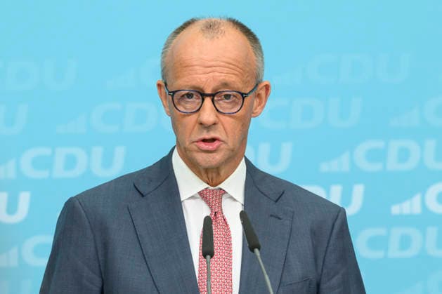Pictured, from left: Federal Chancellor Friedrich Merz, Member of the Bundestag (MdB), GER, Berlin; press conference with the chairman of Germany’s CDU and Federal Chancellor Friedrich Merz, Member of the Bundestag (MdB); press conference following the elections in Berlin and Mecklenburg-Western Pomerania (MV), September 21, 2026, Copyright: HMBxMedia UwexKoch