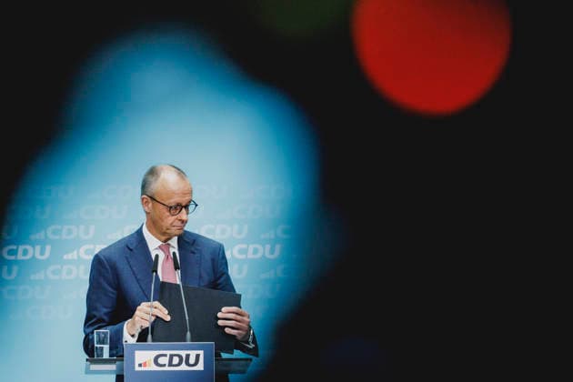 Friedrich Merz (CDU), Federal Chancellor, photographed during a press conference in response to the state election in Mecklenburg-Western Pomerania and the Berlin House of Representatives election, September 21, 2026. While The Left won the election in Berlin with 25.7 percent, ahead of the CDU, Copyright: xFlorianxGaertnerx