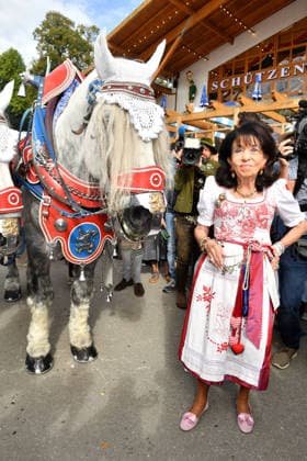 Regine Sixt arrives at the Damenwiesn event on September 21, 2026, at the Oktoberfest in Munich, Germany Damenwiesn event at the Oktoberfest in Munich, Germany