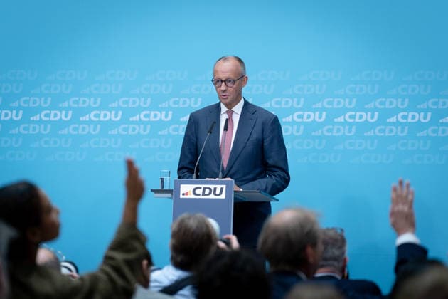 Konrad Adenauer House, CDU, Press Conference in Berlin, Konrad Adenauer House, CDU, Party Chairman, Federal Chancellor Friedrich Merz, Berlin, Berlin, GER