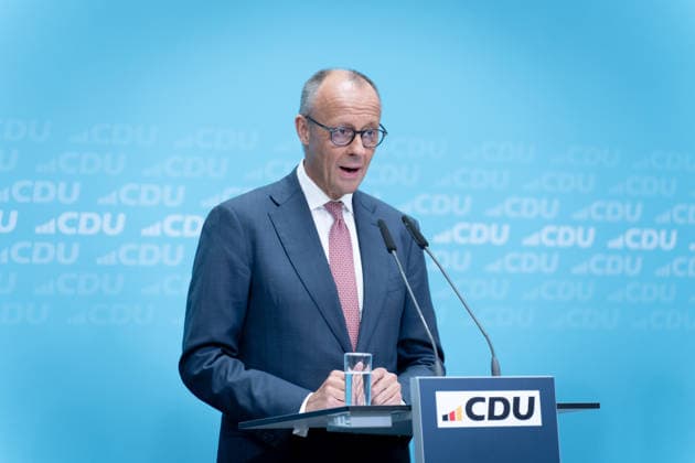 Konrad Adenauer House, CDU, Press Conference, Berlin, Konrad Adenauer House, CDU, Party Chairman, Federal Chancellor Friedrich Merz, Berlin, Berlin, GER
