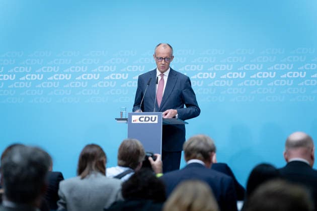 Konrad Adenauer House, CDU, Press Conference in Berlin, Konrad Adenauer House, CDU, Party Chairman, Federal Chancellor Friedrich Merz, Berlin, Berlin, GER