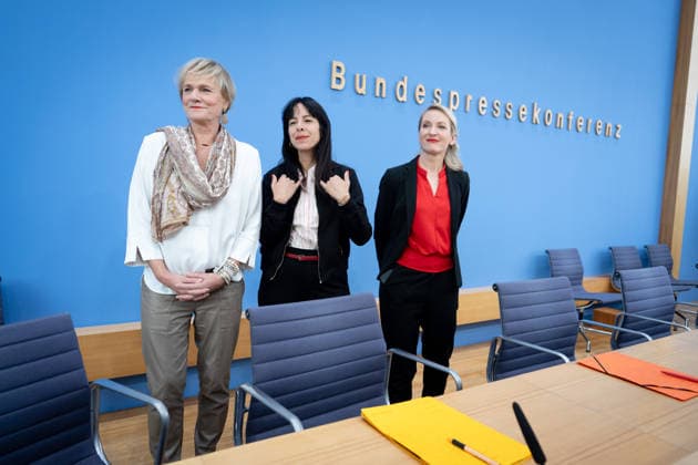 Federal Press Conference, The Left Berlin, BPK, The Left, Elections, Mecklenburg-Western Pomerania, Ines Schwerdtner, Chairwoman, Elif Eralp, mayoral candidate, Simone Oldenburg, lead candidate, Berlin, Berlin, GER