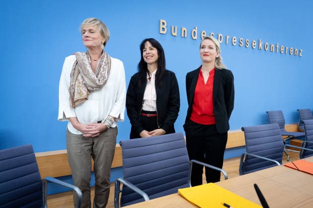 Federal Press Conference, The Left Berlin, BPK, The Left, Elections, Mecklenburg-Western Pomerania, Ines Schwerdtner, Chairwoman, Elif Eralp, mayoral candidate, Simone Oldenburg, lead candidate, Berlin, Berlin, GER