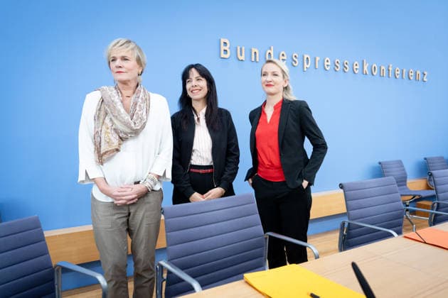 Federal Press Conference, The Left Berlin, BPK, The Left, Elections, Mecklenburg-Western Pomerania, Ines Schwerdtner, Chairwoman, Elif Eralp, mayoral candidate, Simone Oldenburg, lead candidate, Berlin, Berlin, GER