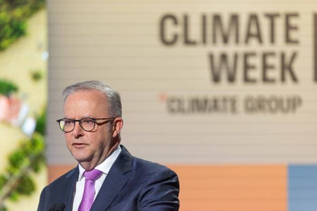 September 21, 2026, New York City, United States: Australian Prime Minister Anthony Albanese speaks during the opening ceremony of Climate Week NYC 2026 in New York City New York City United States - ZUMAl194 20260921_zip_l194_009 Copyright: xMarekxLadzinskix