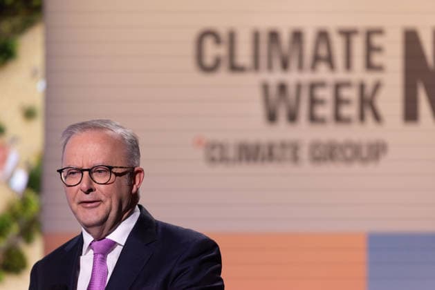 September 21, 2026, New York City, United States: Australian Prime Minister Anthony Albanese speaks during the opening ceremony of Climate Week NYC 2026 in New York City New York City United States  - ZUMAl194 20260921_zip_l194_010 Copyright: xMarekxLadzinskix