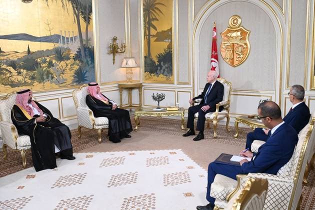 Tunisian President Receives Credentials of Three New Ambassadors Tunisian President Kais Saied presides over a ceremony to receive the credentials of newly appointed ambassadors Kolo Haruna Abubakar of Nigeria, Mohammed bin Abdullah bin Hamad Al-Buraithin of Saudi Arabia, and Mohamed El Hacen Boukhreiss of Mauritania at Carthage Palace in Tunis, Tunisia, on September 21, 2026. The three diplomats had previously presented copies of their credentials to Tunisia’s foreign ministry. Photo by Tunisian Presidency apaimages Tunis Tunis Tunisia 210926_Tunis_TPO_00(7) Copyright: xapaimagesxTunisianxPresidencyx xapaimagesx