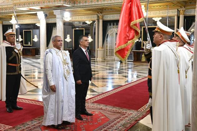 Tunisian President Receives Credentials of Three New Ambassadors Tunisian President Kais Saied presides over a ceremony to receive the credentials of newly appointed ambassadors Kolo Haruna Abubakar of Nigeria, Mohammed bin Abdullah bin Hamad Al-Buraithin of Saudi Arabia, and Mohamed El Hacen Boukhreiss of Mauritania at Carthage Palace in Tunis, Tunisia, on September 21, 2026. The three diplomats had previously presented copies of their credentials to Tunisia’s foreign ministry. Photo by Tunisian Presidency apaimages Tunis Tunis Tunisia 210926_Tunis_TPO_00(9) Copyright: xapaimagesxTunisianxPresidencyx xapaimagesx