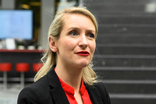 ABB BPK Ines Schwerdtner, Chairwoman of the party Die Linke Topic: Die Linke—The Impact of the State Elections in Berlin and Mecklenburg-Western Pomerania on Federal Politics Statement at the BPK Federal Press Conference on September 21, 2026, in Berlin, Berlin, Germany