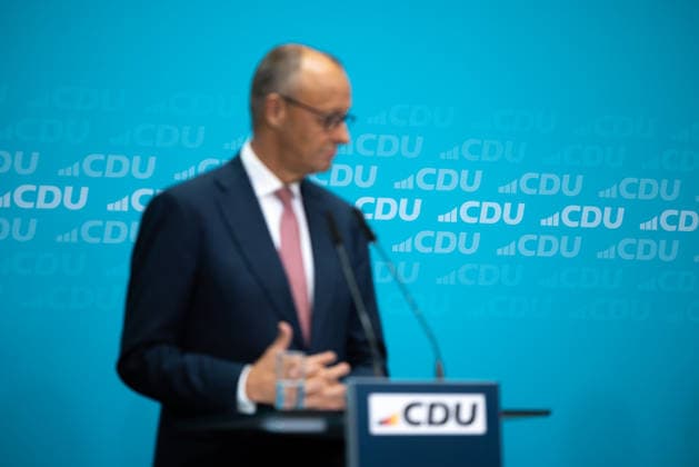 Chancellor Friedrich Merz, together with the CDU’s top candidate for Berlin, Stefan Evers, at the Konrad Adenauer Haus Deutschland in Berlin on September 21, 2026. Following another historic election defeat for the CDU in Mecklenburg-Western Pomerania and poor results in the Berlin House of Representatives election, Chancellor Friedrich M