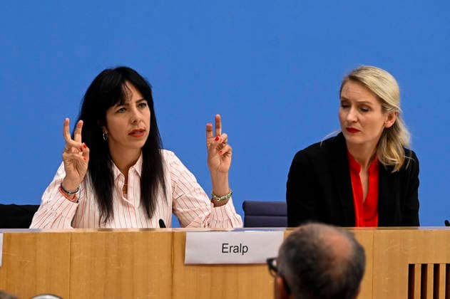 ABB BPK Elif Eralp, mayoral candidate in Berlin for the party Die Linke; Ines Schwerdtner, Chair of the party Die Linke Topic: Die Linke—Impact of the state elections in Berlin and Mecklenburg-Western Pomerania on federal politics Statement at the BPK Federal Press Conference on September 21, 2026, in Berlin, Berlin, Germany