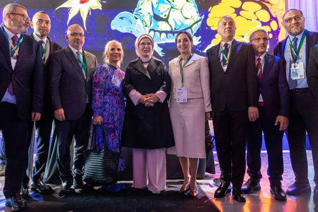 September 21, 2026, New York City, USA: Emine Erdogan poses for a group photo during Climate Week NYC 2026 New York City USA  - ZUMAl194 20260921_zip_l194_015 Copyright: xMarekxLadzinskix