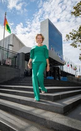 Queen Mathilde of Belgium leaves the United Nations headquarters during the 81st session of the United Nations General Assembly (UNGA81), in New York City, United States of America, Monday 21 September 2026.  BENOITxDOPPAGNE 187324748
