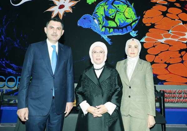 Turkish First Lady and Chair of the UN High-Level Advisory Board on Zero Waste Emine Erdogan NEW YORK, UNITED STATES - SEPTEMBER 21: (----EDITORIAL USE ONLY - MANDATORY CREDIT - TURKISH PRESIDENCY MUSTAFA KAMACI HANDOUT - NO MARKETING NO ADVERTISING CAMPAIGNS - DISTRIBUTED AS A SERVICE TO CLIENTS----) Turkish First Lady and Chair of the UN High-Level Advisory Board on Zero Waste Emine Erdogan attends the opening event of the New York Climate Week in New York, United States on September 21, 2026. Turkish Minister of Environment, Urban Planning, and Climate Change Murat Kurum also attended the event. TUR Presidency Mustafa Kamaci Anadolu New York United States. Editorial use only. Please get in touch for any other usage.  Copyright: x2026xAnadoluxTURxPresidencyx xMustafaxKamacix