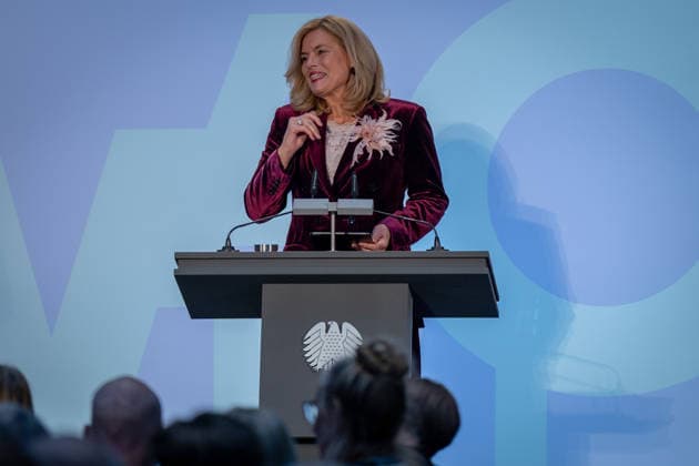 Art Exhibition, Marie Elisabeth Lüders Haus, Berlin; Julia Klöckner, President of the Bundestag; Art Exhibition: Kokoschka, Adenauer, Warhol, Brandt—Extraordinary Encounters Between Art and Politics; Berlin, Berlin, GER