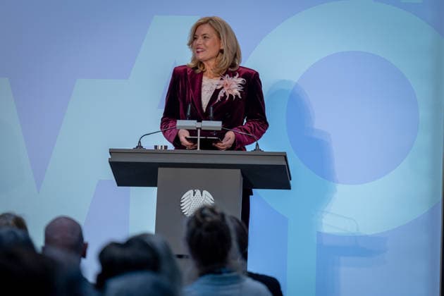 Art Exhibition, Marie Elisabeth Lüders Haus, Berlin; Julia Klöckner, President of the Bundestag; Art Exhibition: Kokoschka, Adenauer, Warhol, Brandt—Extraordinary Encounters Between Art and Politics; Berlin, Berlin, GER