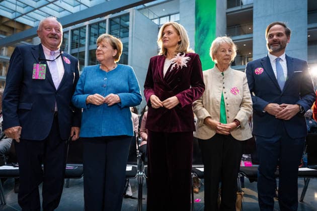 Art Exhibition, Marie Elisabeth Lüders House, Berlin; Former German Chancellor Angela Merkel; President of the Bundestag Julia Klöckner; Art Exhibition: Kokoschka, Adenauer, Warhol, Brandt—Extraordinary Encounters Between Art and Politics; Konrad Adenauer; Sabine Bergmann Pohl; Berlin, Berlin, GER