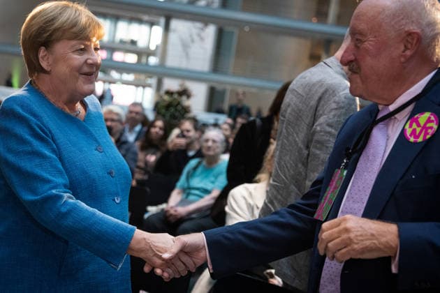 Art Exhibition, Marie Elisabeth Lüders Haus, Berlin; Former German Chancellor Angela Merkel; Konrad Adenauer; Art Exhibition: Kokoschka, Adenauer, Warhol, Brandt—Extraordinary Encounters Between Art and Politics; Berlin, Berlin, GER