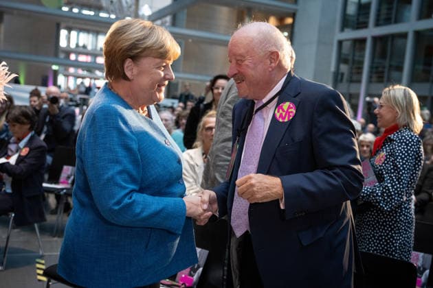 Art Exhibition, Marie Elisabeth Lüders Haus, Berlin; Former German Chancellor Angela Merkel; Konrad Adenauer; Art Exhibition: Kokoschka, Adenauer, Warhol, Brandt—Extraordinary Encounters Between Art and Politics; Berlin, Berlin, GER
