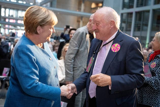 Art Exhibition, Marie Elisabeth Lüders Haus, Berlin; Former German Chancellor Angela Merkel; Konrad Adenauer; Art Exhibition: Kokoschka, Adenauer, Warhol, Brandt—Extraordinary Encounters Between Art and Politics; Berlin, Berlin, GER