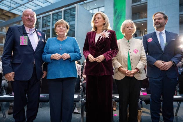 Art Exhibition, Marie Elisabeth Lüders House, Berlin; Former German Chancellor Angela Merkel; President of the Bundestag Julia Klöckner; Art Exhibition: Kokoschka, Adenauer, Warhol, Brandt—Extraordinary Encounters Between Art and Politics; Konrad Adenauer; Sabine Bergmann Pohl; Berlin, Berlin, GER