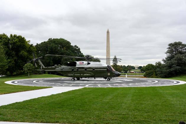 September 21, 2026, Washington, District Of Columbia, USA: President DONALD TRUMP participates in a ribbon-cutting ceremony for the new White House helipad on the South Lawn before boarding the new Marine One VH-92A Patriot helicopter as he departs the White House for New York to attend the United Nations General Assembly in Washington, DC, on September 21, 2026. The new granite helipad, which features the presidential seal, was constructed to accommodate the newer Marine One helicopters and prevent damage to the White House lawn from the aircraft s exhaust. Washington USA  - ZUMAs365 20260921_znp_s365_001 Copyright: xJoeyxSussmanx