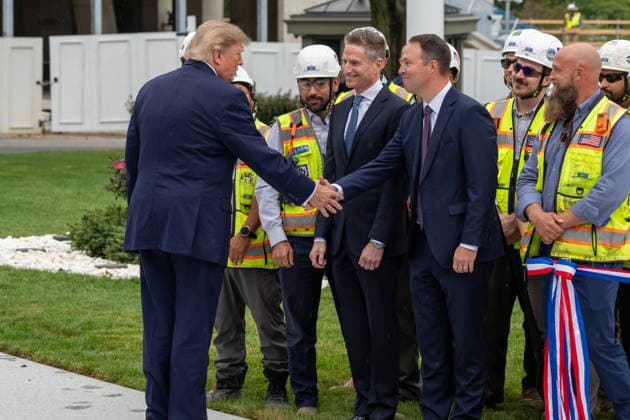 September 21, 2026, Washington, District Of Columbia, USA: President DONALD TRUMP participates in a ribbon-cutting ceremony for the new White House helipad on the South Lawn before boarding the new Marine One VH-92A Patriot helicopter as he departs the White House for New York to attend the United Nations General Assembly in Washington, DC, on September 21, 2026. The new granite helipad, which features the presidential seal, was constructed to accommodate the newer Marine One helicopters and prevent damage to the White House lawn from the aircraft s exhaust. Washington USA - ZUMAs365 20260921_znp_s365_007 Copyright: xJoeyxSussmanx