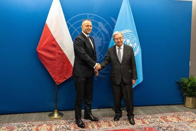 September 21, 2026, Bronx, New York, USA: UN Secretary-General Antonio Guterres meets with Karol Nawrocki, President, Republic of Poland at UN Headquarters in New York, NY on September 21, 2026. Bronx USA - ZUMAr339 20260921_znp_r339_019 Copyright: xLevxRadinx