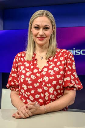 Pictured, from left: Ruth Moschner, host, Germany, Berlin, studio, guest on Maischberger, political talk show, TV, program, with host Sandra Maischberger, Das Erste, from Studio 20 in Adlershof, September 21, 2026, Copyright: HMBxMedia UwexKoch