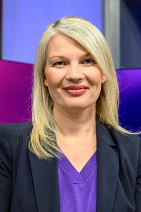 In the photo, from left: Annett Meiritz, Handelsblatt, GER, Berlin, studio, guest on Maischberger, political talk show, TV, program, with host Sandra Maischberger, Das Erste, from Studio 20 in Adlershof, September 21, 2026, Copyright: HMBxMedia UwexKoch