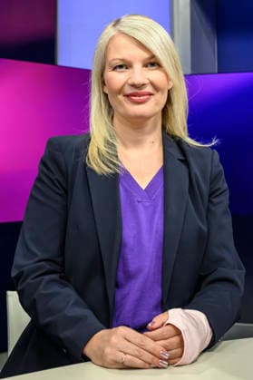 In the photo, from left: Annett Meiritz, Handelsblatt, GER, Berlin, studio, guest on Maischberger, political talk show, TV, program, with host Sandra Maischberger, Das Erste, from Studio 20 in Adlershof, September 21, 2026, Copyright: HMBxMedia UwexKoch