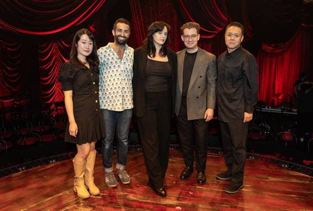 September 21, 2026, Bronx, New York, USA: Yu Anne Ando, Or Matias, Leah Nanako Winkler, Tony Marion, Kenny Kurokawa pose during press event for new musical Memoirs of Amorous Gentlemen by Duncan Sheik at The Night Egg at Culture Club in New York, NY on September 21, 2026. Bronx USA - ZUMAr339 20260921_znp_r339_055 Copyright: xLevxRadinx