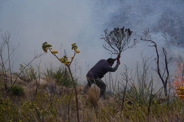 Wildfire in Colombia VILLA DE LEYVA, COLOMBIA - SEPTEMBER 21: Volunteers and firefighters work to contain a wildfire at Cerro Ritoque in Villa de Leyva, Boyaca, Colombia, on September 21, 2026. Juancho Torres Anadolu Villa de leyva Colombia. Editorial use only. Please get in touch for any other usage.  Copyright: x2026xAnadoluxJuanchoxTorresx
