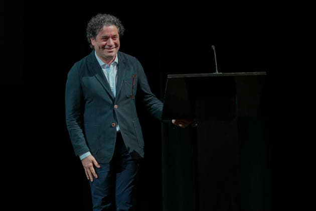Gustavo Dudamel, music director of the New York Philharmonic, speaks during an event at El Museo del Barrio in New York, United States, 21 September 2026. Dudamel, the first Latino to lead the New York Philharmonic, highlighted his Venezuelan identity, the power of music, and the Spanish language as unifying elements for the Latino community in the United States. Dudamel celebrates his Venezuelan identity and the unifying power of Spanish !ACHTUNG: NUR REDAKTIONELLE NUTZUNG!  Copyright: xAngelxColmenaresx AME9560 20260922-55021467605_1