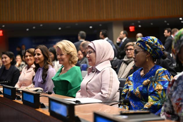First Lady Emine Erdogan attends UN panel on safe digital systems for children NEW YORK, UNITED STATES - SEPTEMBER 21: First Lady of Turkiye and Chair of the UN High-Level Advisory Board on Zero Waste Emine Erdogan attends the high-level panel discussion titled Invisible Architecture: Building Safe Digital Systems for Children – Promoting International Standards and Shared Responsibility held on the sidelines of the 81st United Nations General Assembly (UNGA) in New York, United States on September 21, 2026. Mehmet Ali Ozcan Anadolu New York United States. Editorial use only. Please get in touch for any other usage.  Copyright: x2026xAnadoluxMehmetxAlixOzcanx