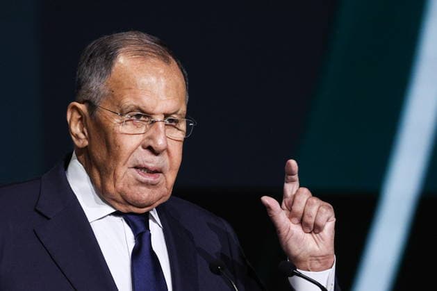 RUSSIA, MOSCOW - SEPTEMBER 22, 2026: Russia’s Minister of Foreign Affairs Sergei Lavrov speaks at the opening ceremony of the 4th International Forum Dialog about Fakes 4.0 held at the National Centre RUSSIA. Sergei Bulkin TASS  98131052